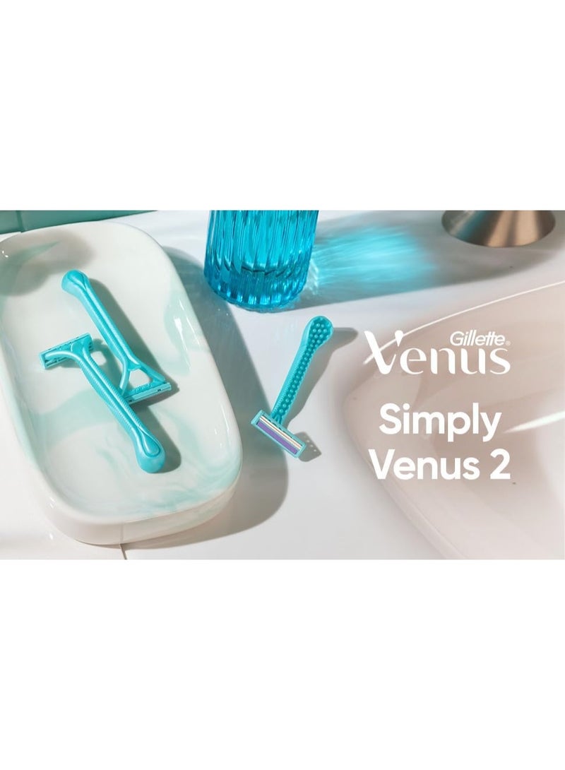 شفرات جيليت سيمبلي فينوس ٢ للاستخدام مرة واحدة للنساء، ٤ شفرات - Image 2