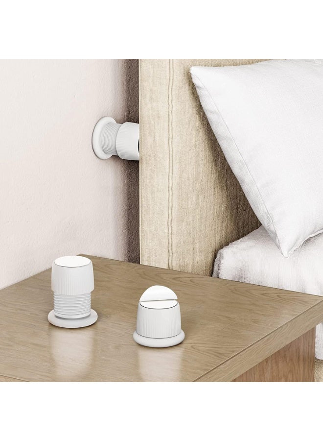 NANAO مساند سرير قابلة للتعديل، أدوات مضادة للاهتزاز للأثاث 1.6-2.6، مساند دائرية بلاستيكية ذاتية اللصق مضادة للانزلاق لأرجل السرير، الأريكة، المكتب والكراسي، 4 قطع (بيضاء) - Image 5