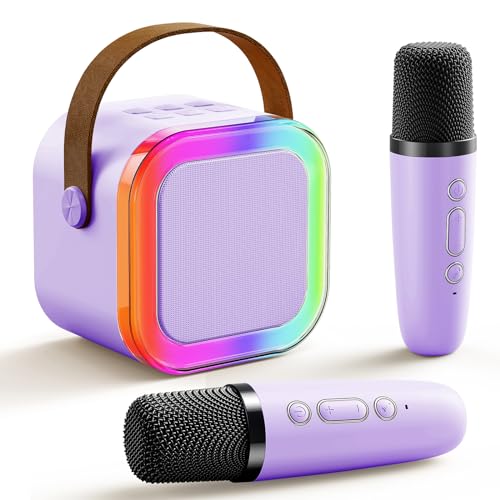 Niskite Mini Karaoke Machine for Kids Voice Changer Bluetooth Karaoke Speaker with 2 Wireless Microphones Birthday Gifts for 4 5 6 7 8 Year Old Girls - Image 1