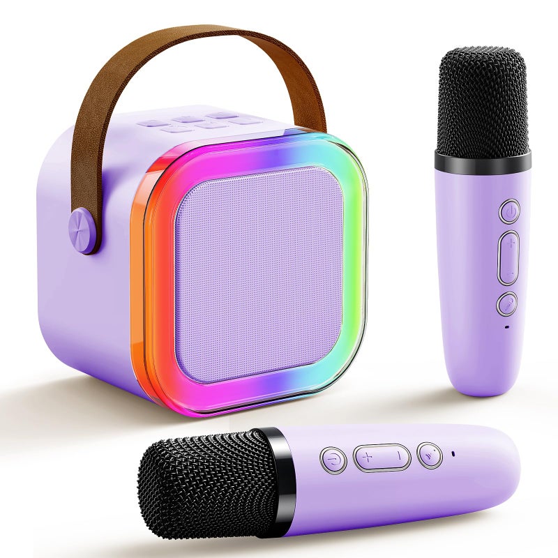 Niskite Mini Karaoke Machine for Kids Voice Changer Bluetooth Karaoke Speaker with 2 Wireless Microphones Birthday Gifts for 4 5 6 7 8 Year Old Girls - Image 2