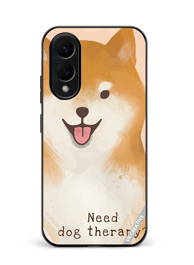 Protective Case Cover For Samsung Galaxy S25 Edge Dog Therapy Design Multicolour