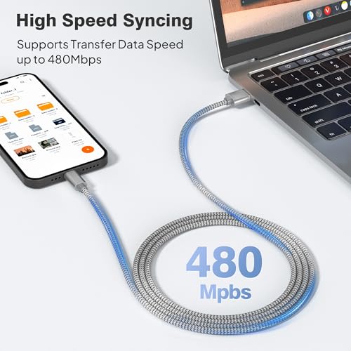 Elebase iPhone 17 16 Pro Max Charging Cable 1.5/3.3/6.6FT 3Pack,USB A to Type C Car Charger Cord,USBC Carplay Cable for New Apple iPad 10 Mini 8 Air 7,Airpods,Samsung Galaxy S25 S24 Ultra,Z Flip Fold - Image 3