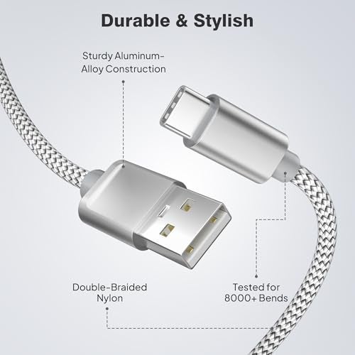Elebase iPhone 17 16 Pro Max Charging Cable 1.5/3.3/6.6FT 3Pack,USB A to Type C Car Charger Cord,USBC Carplay Cable for New Apple iPad 10 Mini 8 Air 7,Airpods,Samsung Galaxy S25 S24 Ultra,Z Flip Fold - Image 4