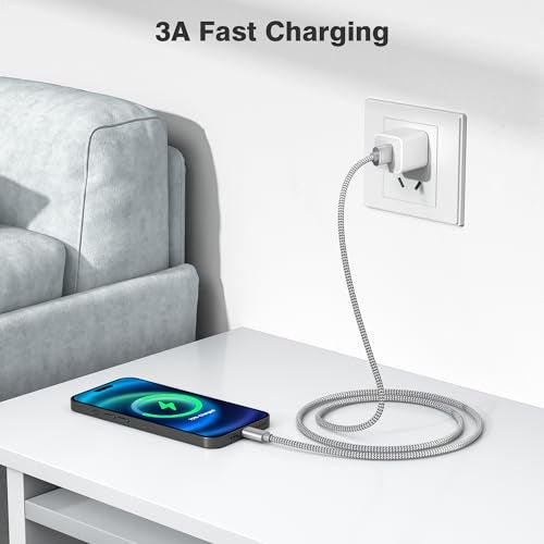 Elebase iPhone 17 16 Pro Max Charging Cable 1.5/3.3/6.6FT 3Pack,USB A to Type C Car Charger Cord,USBC Carplay Cable for New Apple iPad 10 Mini 8 Air 7,Airpods,Samsung Galaxy S25 S24 Ultra,Z Flip Fold - Image 5
