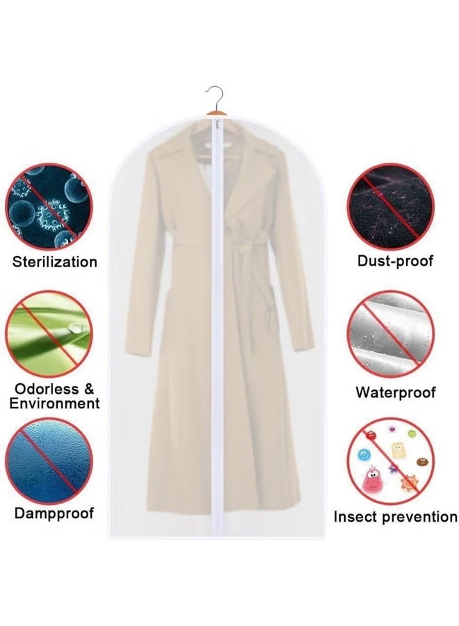س الشفافة ، غطاء غبار الملابس التنفسية المضادة للماء مع سحاب معدني ، غطاء حماية الملابس المحمولة للقمصان المعلقة والمعاطف والفساتين والبدلات واللباس الرسمي (60 سم × 120 سم) - Image 5