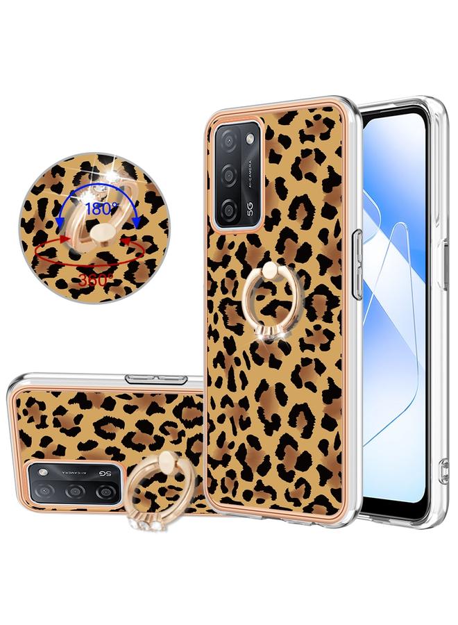 S-TOP Case For OPPO A55 5G / A53s 5G / A54 4G Electroplating Dual-side IMD Phone Case with Ring Holder - Image 1