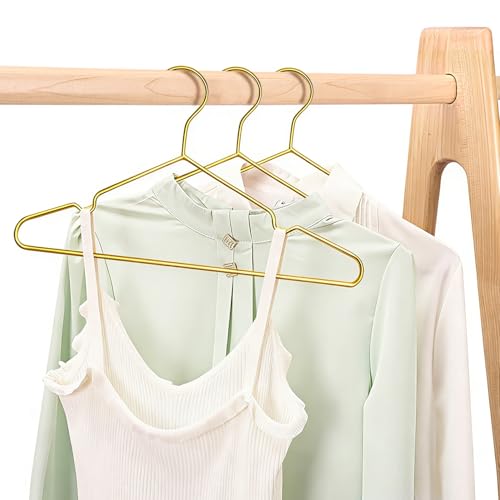 METLUCK 30 Pack Clothes Hangers, METLUCK Stainless Steel Gold Hangers for Clothes Strong Wire Metal Coat Hangers Standard Suit Hangers, Great for Daily Use -17.7 Inch, Gold - Image 4