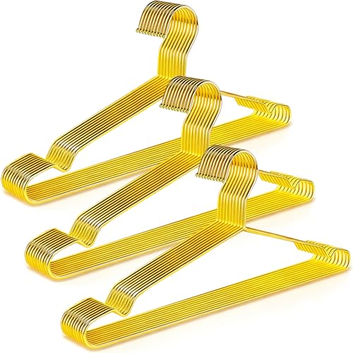 METLUCK 30 Pack Clothes Hangers, METLUCK Stainless Steel Gold Hangers for Clothes Strong Wire Metal Coat Hangers Standard Suit Hangers, Great for Daily Use -17.7 Inch, Gold - Image 1