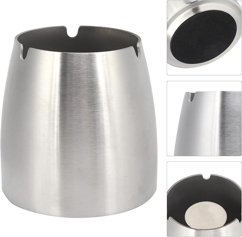 مطفأة سجائر من الفولاذ المقاوم للصدأ مضادة للرياح مع حامل قابل للإزالة بتصميم ذهبي أنيق للاستخدام الداخلي والخارجي - Image 5