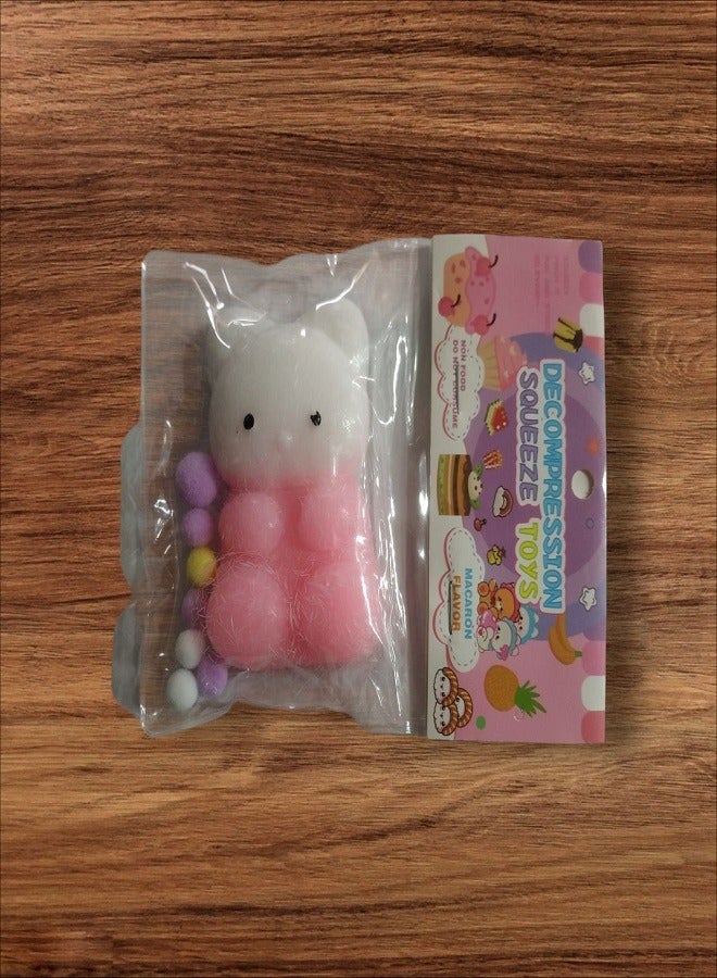 Squishy Bear Shape - Kawaii Squishys Stress Relief Fidget Toy for Adults and Teenagers (Pink)