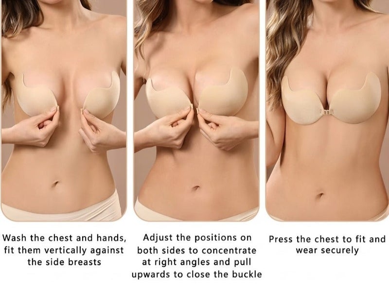 Jomo Store Push Up Self Adhesive Silicone Bust Front Closure Strapless Invisible Bra - Image 2