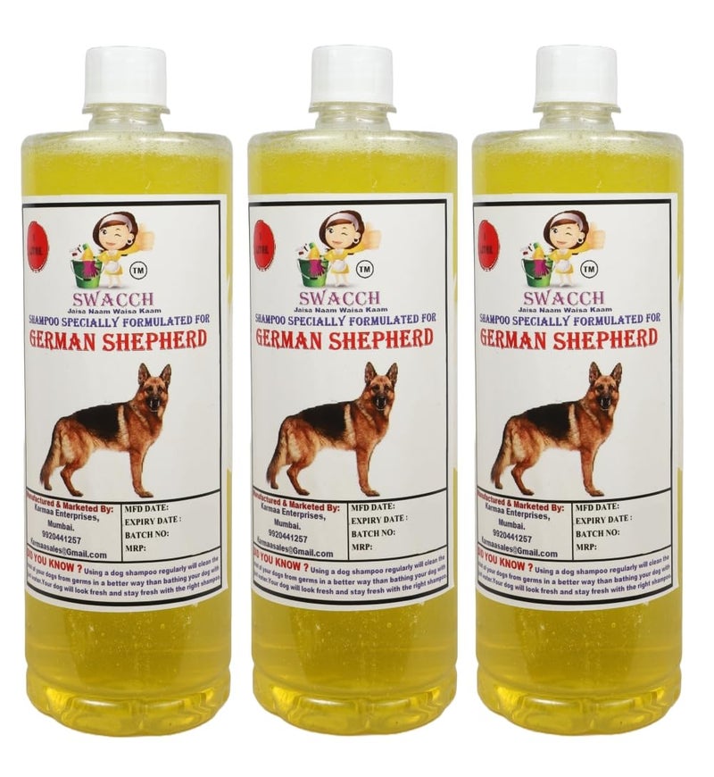 swacch Shampoo | Puppy Safe Shampoo | German Shepherd Dog Shampoo (1 Litre) (Pack of 3) Lemon + Large White Bone | Dog Chew Bones | Teething chew Toy | Dental Teething |Combo Pack - Image 2