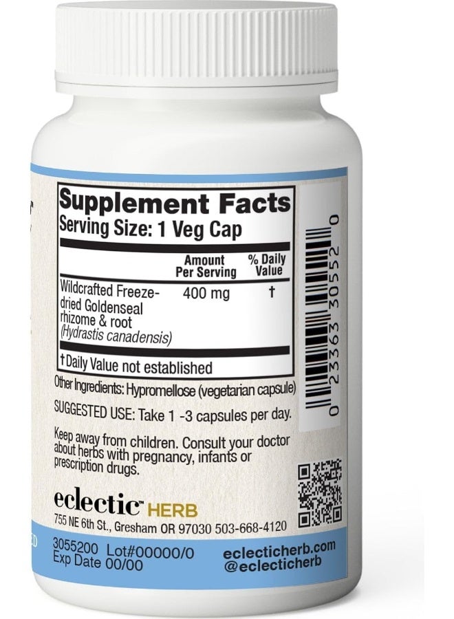 Eclectic Goldenseal Root 400 Mg Fduv, Blue, 50 Count - Image 4