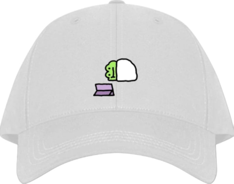 Frog Plain unisex baseball cap White 7