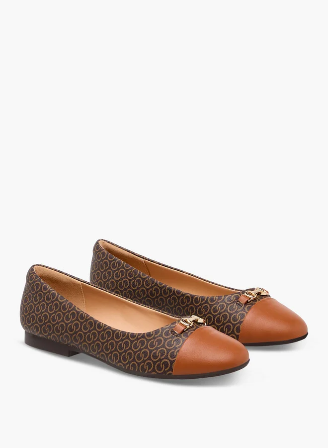 Celeste Women's Monogram Print Slip-On Ballerina Shoes