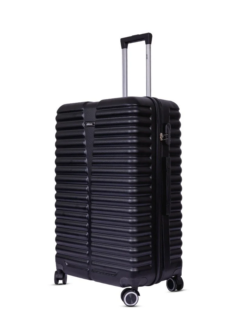 منيك طقم حقائب ديستني مكون من قطعتين | حقيبة يد - 20 بوصة، حقيبة متوسطة - 24 بوصة | حقيبة ترولي صلبة بمقبض ناعم وقفل TSA | عجلات مزدوجة 360 درجة بأربع عجلات | أسود