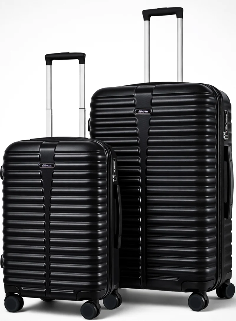 منيك طقم حقائب ديستني مكون من قطعتين | حقيبة يد - 20 بوصة، حقيبة متوسطة - 24 بوصة | حقيبة ترولي صلبة بمقبض ناعم وقفل TSA | عجلات مزدوجة 360 درجة بأربع عجلات | أسود