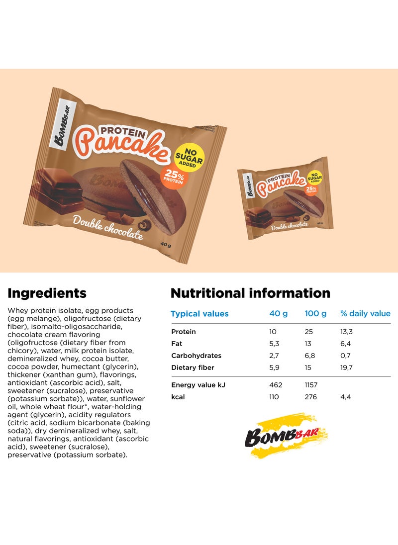 بومبار Bombbar Protein Pancake Double Chocolate 40g 10pcs  - Image 3