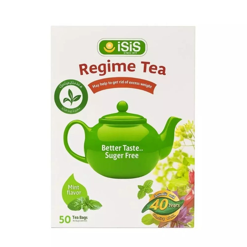 Isis Mint Flavor Regime Tea With Better Taste And Sugar Free- 50 Tea Bags