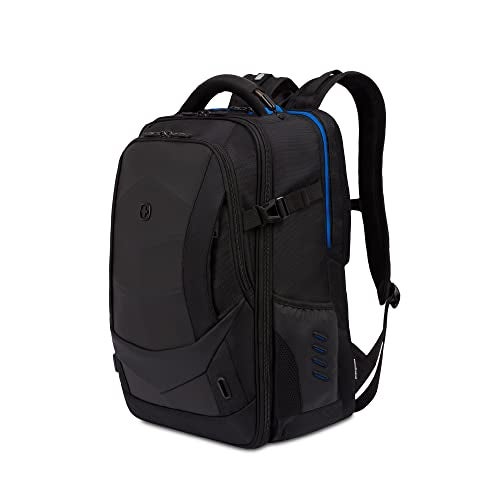 SWISSGEAR حقيبة ظهر للألعاب من SwissGear مع منفذ شحن (USB)، أزرق/أسود - Image 1