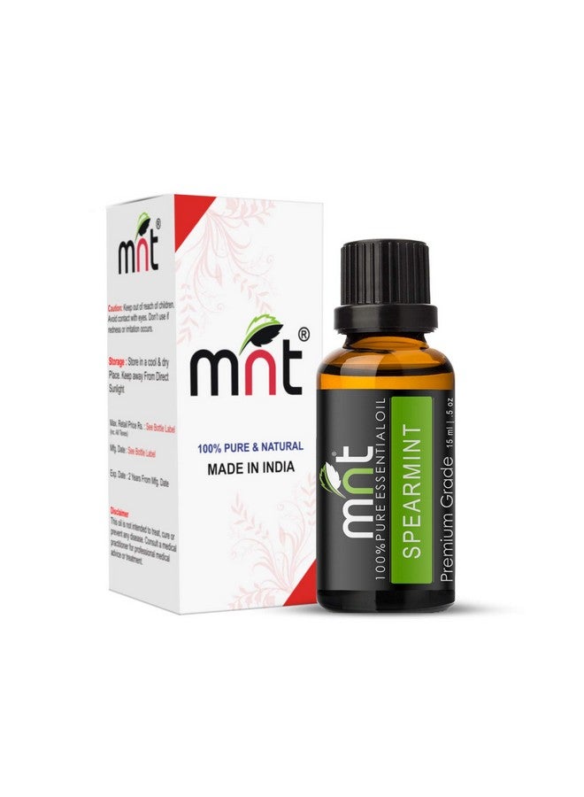 MNT Spearmint Essential Oil 100% Pure, Natural & Undiluted Therapeutic Grade Oil For Hair, Skin, Body & Aromatherapy (15Ml) - Image 1