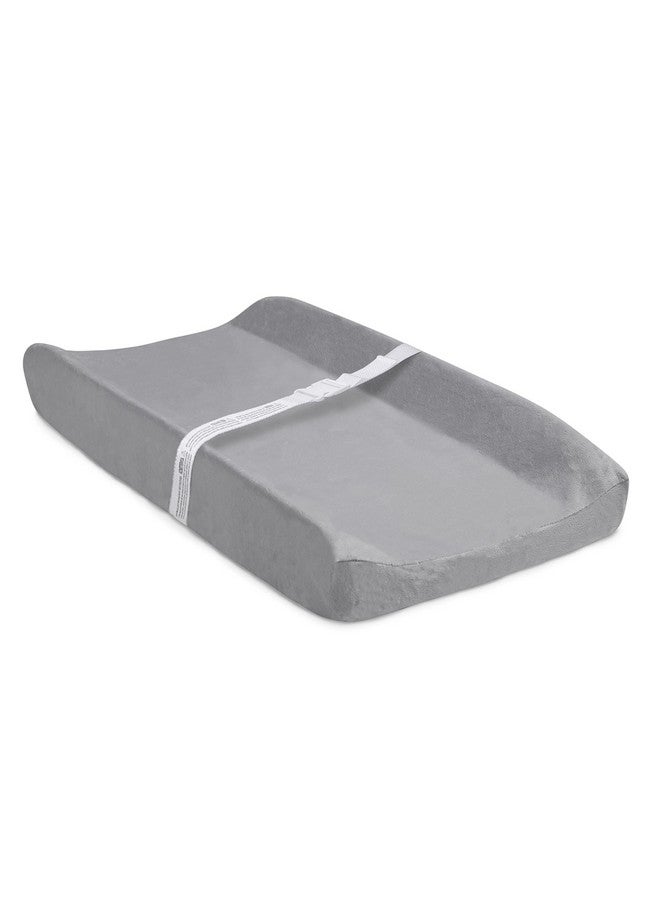 Delta Children Contoured Changing Pad with Plush Cover, Grey - Image 1