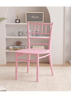 LANNY Jeffcoco Furniture Baby Chair Kids Plastic School Study Chair Chivari Party Chair Pink Bamboo Design pink 1 piece  - Image 1
