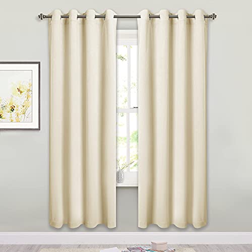 StangH StangH Ivory Velvet Curtain Pair  Soft SkinFriendly Velvet Nursery Curtains for Kids Bedroom Block Out Sunlight  Protect Privacy Ivory White W52 x L72 2 Panels 