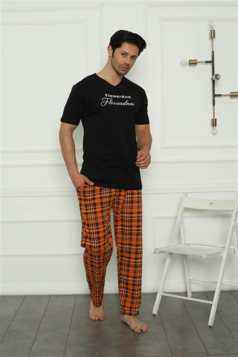 اكبينيز Men's Combed Cotton Pajama Set 6836