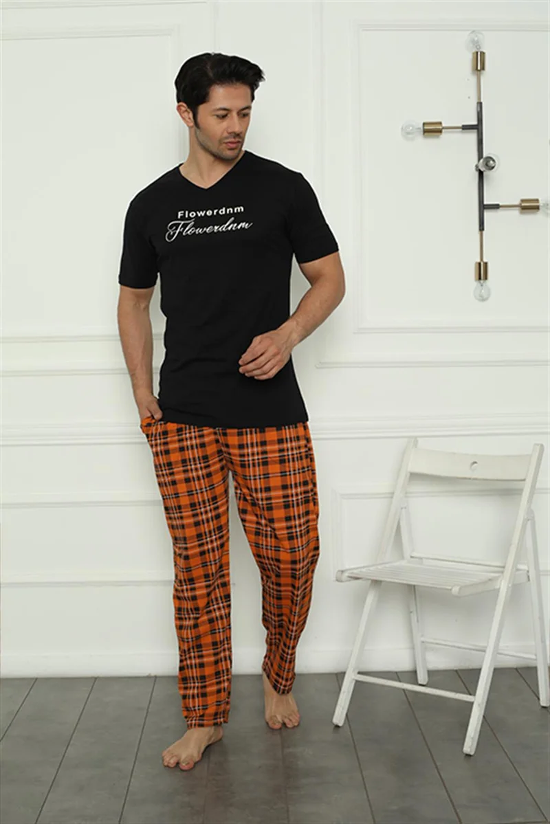 اكبينيز Men's Combed Cotton Pajama Set 6836