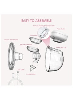 YOUHA 2 Sets Wearable Breast Pump Hands Free Electric Portable Wearable Breast Cup 8oz/240ml BPA-free 3 Modes 9 Suction Levels Rechargeable Comfort Breastfeeding Milk Collector  - Image 2
