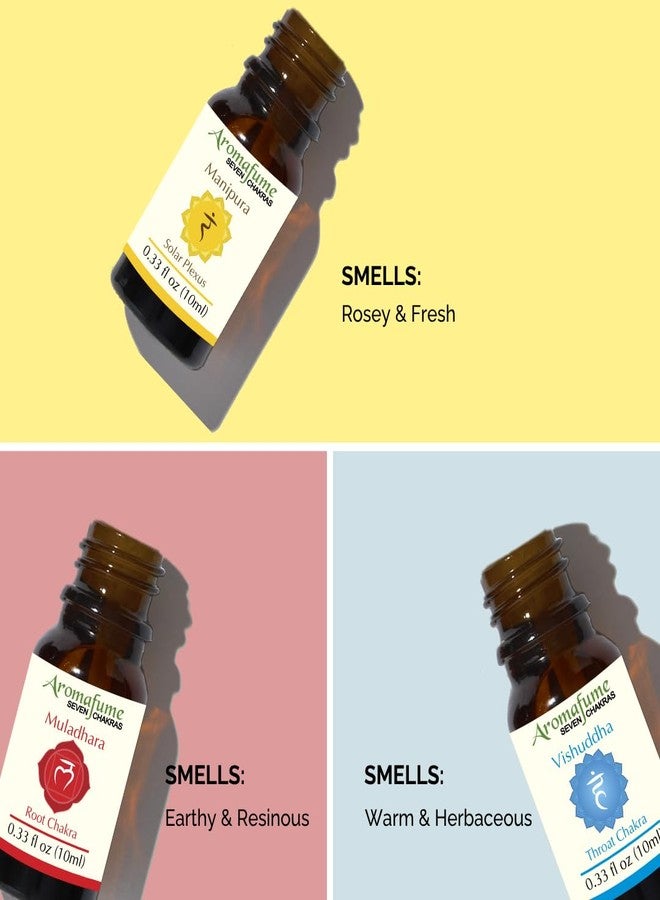 Aromafume Solar Plexus Chakra, Root Chakra, Throat Chakra Essential Oil Diffuser Blends by Aromafume | 3 x 10ml/0.33 fl oz| Aromatherapy Oils for Chakra Balance | Chakra Incense for Meditation, Yoga, Reiki - Image 2
