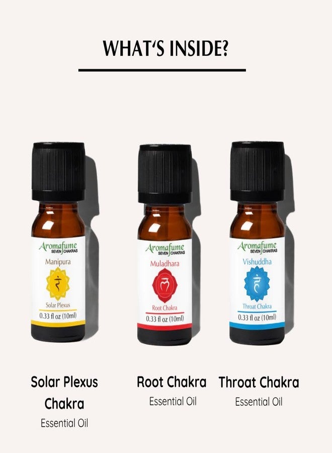 Aromafume Solar Plexus Chakra, Root Chakra, Throat Chakra Essential Oil Diffuser Blends by Aromafume | 3 x 10ml/0.33 fl oz| Aromatherapy Oils for Chakra Balance | Chakra Incense for Meditation, Yoga, Reiki - Image 3