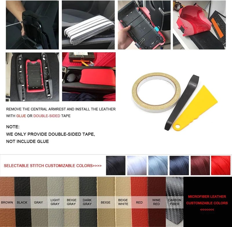 QASULER Microfiber Leather Armrest Cover for Toyota 4Runner - Image 4