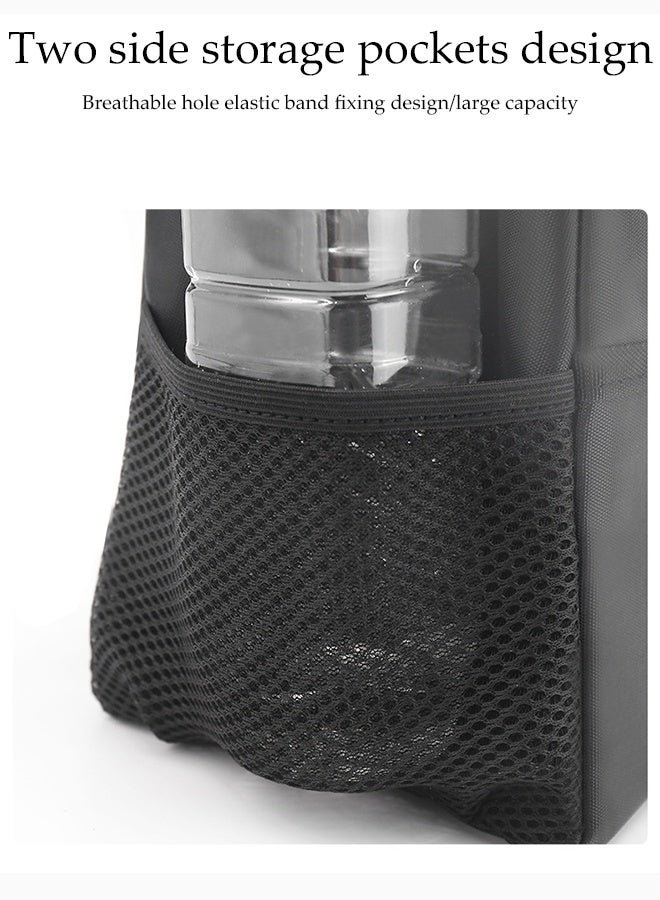 DUNISO Car Trash Can，Portable Foldable Trash Can with Lid and Storage Pockets，Multipurpose Waterproof Car Garbage Bin with Storage Pockets, for Car & SUV & Truck,Black - Image 5