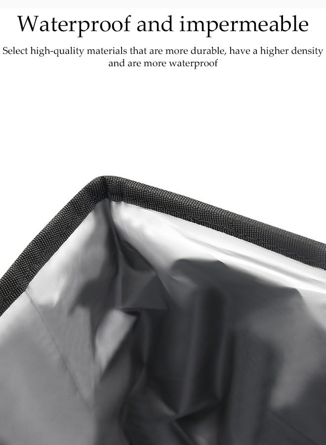 DUNISO Car Trash Can，Portable Foldable Trash Can with Lid and Storage Pockets，Multipurpose Waterproof Car Garbage Bin with Storage Pockets, for Car & SUV & Truck,Black - Image 3