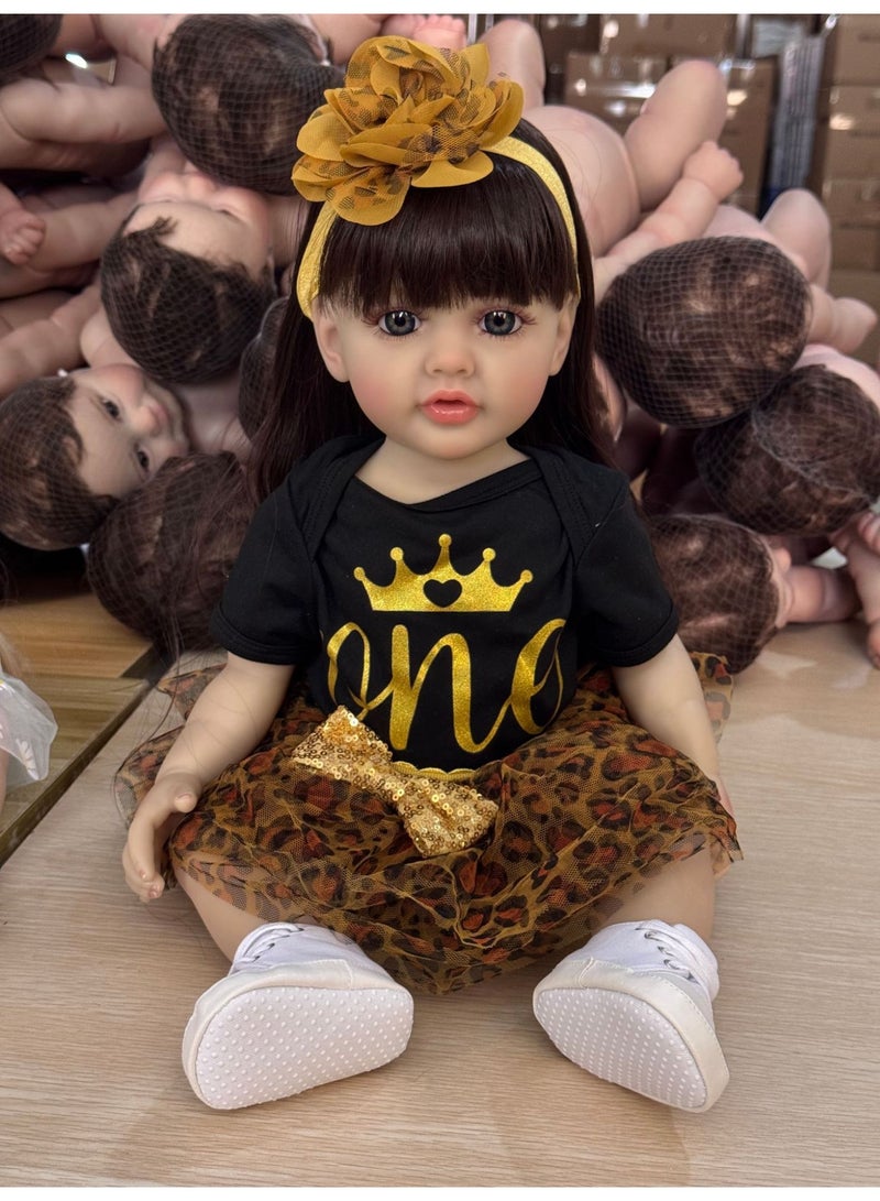 سكت شيكترو دمية طفلة واقعية، مقاس ٢٢ بوصة، جميلة ونابضة بالحياة، مصنوعة يدويًا من السيليكون الناعم والفينيل، دمية طفل حديث الولادة، واقعية، مجموعة لعب للأطفال.