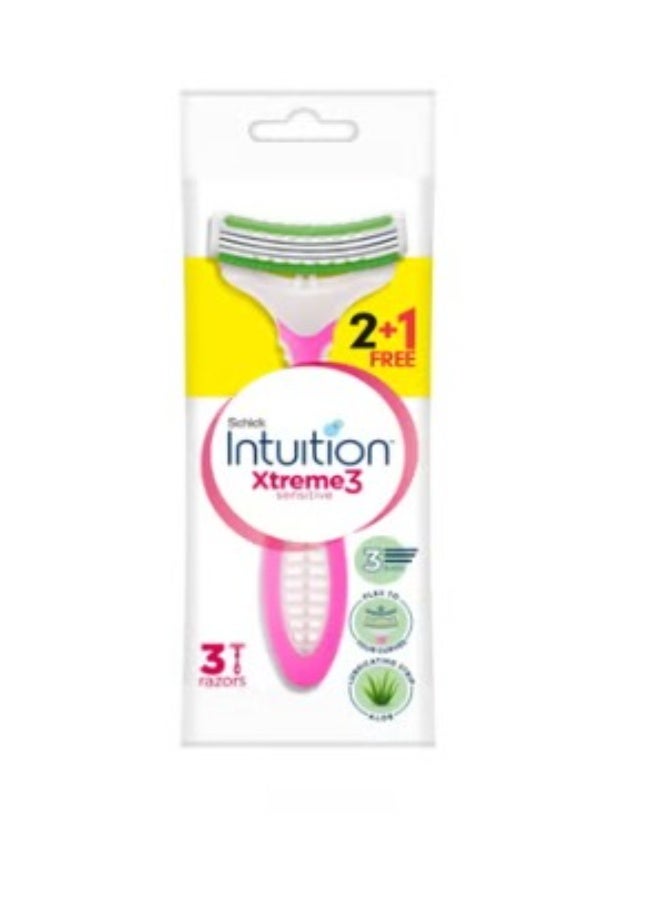 Hair Removal Razors for Sensitive Skin – 1+2 Pack