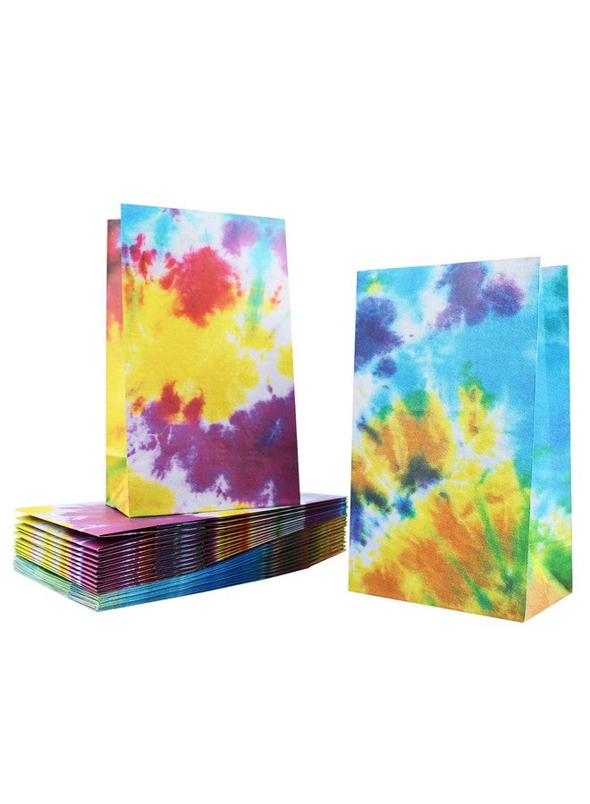 Septo Tie Dye Party Favor Bags 24 Pieces Camouflage Treat Bags Goody Bags Retro Gift Bags Colorful Kids Party Paper Bags For Birthday Party Retro Theme - Image 1