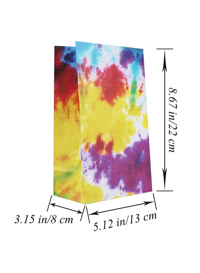 Septo Tie Dye Party Favor Bags 24 Pieces Camouflage Treat Bags Goody Bags Retro Gift Bags Colorful Kids Party Paper Bags For Birthday Party Retro Theme - Image 2