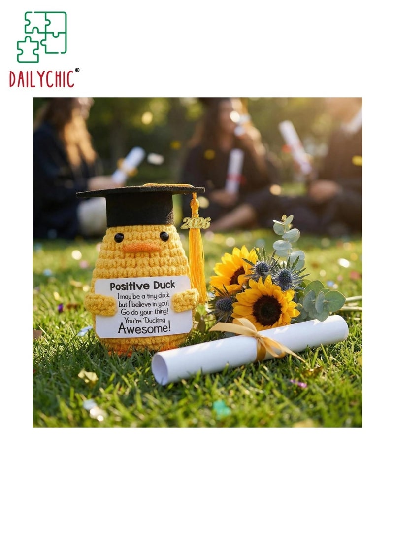 DAILYCHIC 2026 Graduation Gifts, Crochet Inspirational Positive Duck with Cap, Funny Present for Her Girls Him Boys High School College - Image 2