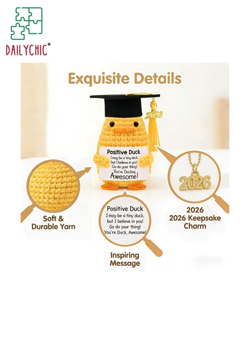 DAILYCHIC 2026 Graduation Gifts, Crochet Inspirational Positive Duck with Cap, Funny Present for Her Girls Him Boys High School College - Image 3