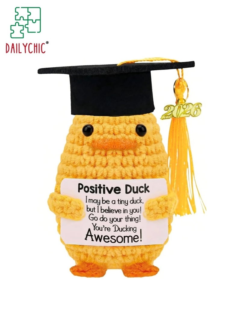DAILYCHIC 2026 Graduation Gifts, Crochet Inspirational Positive Duck with Cap, Funny Present for Her Girls Him Boys High School College - Image 1