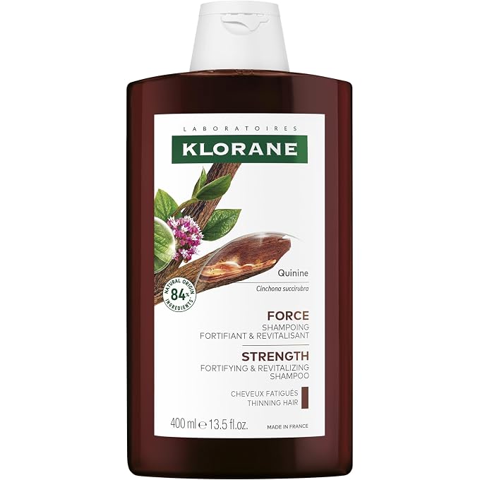 Klorane Strengthening Quinine And Organic Edelweiss Shampoo Tired Hair, Hair Loss Sulphate-Free, Vegan* Formula 1X 400Ml Bottle - Image 1
