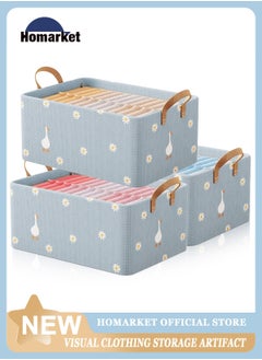 HomarKet 3pcs Wardrobe Clothes Organizer Foldable Closet Storage Organizer for Clothes Jeans Washable Closet Storage Boxes with Carrying Handles Cube Storage Bin for Home Bedroom Office  - Image 1