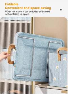 HomarKet 3pcs Wardrobe Clothes Organizer Foldable Closet Storage Organizer for Clothes Jeans Washable Closet Storage Boxes with Carrying Handles Cube Storage Bin for Home Bedroom Office  - Image 4