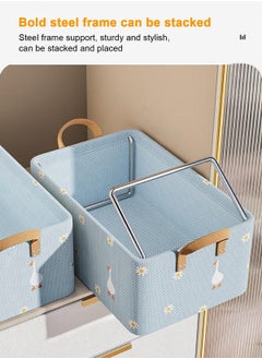 HomarKet 3pcs Wardrobe Clothes Organizer Foldable Closet Storage Organizer for Clothes Jeans Washable Closet Storage Boxes with Carrying Handles Cube Storage Bin for Home Bedroom Office  - Image 5