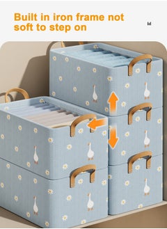 HomarKet 3pcs Wardrobe Clothes Organizer Foldable Closet Storage Organizer for Clothes Jeans Washable Closet Storage Boxes with Carrying Handles Cube Storage Bin for Home Bedroom Office  - Image 2