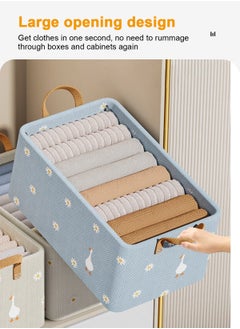 HomarKet 3pcs Wardrobe Clothes Organizer Foldable Closet Storage Organizer for Clothes Jeans Washable Closet Storage Boxes with Carrying Handles Cube Storage Bin for Home Bedroom Office  - Image 3