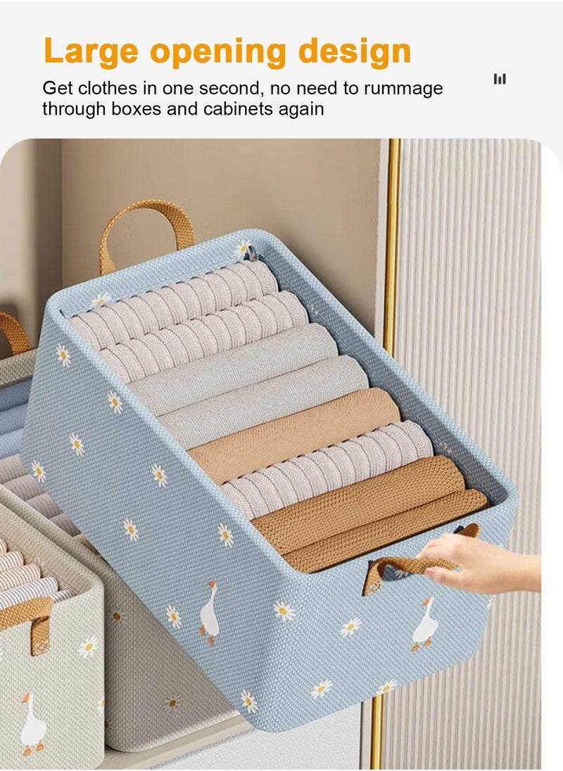 HomarKet 3pcs Wardrobe Clothes Organizer Foldable Closet Storage Organizer for Clothes Jeans Washable Closet Storage Boxes with Carrying Handles Cube Storage Bin for Home Bedroom Office  - Image 3